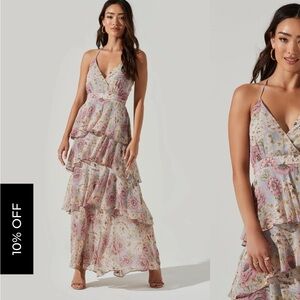 Astr the Label Rosana Floral Tiered Ruffle Maxi Dress